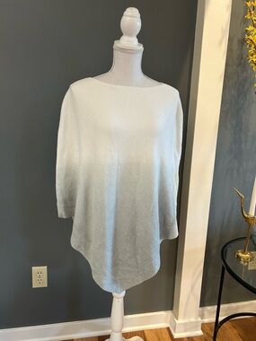 Barefoot Dreams Light Blue Gradient Knit Poncho